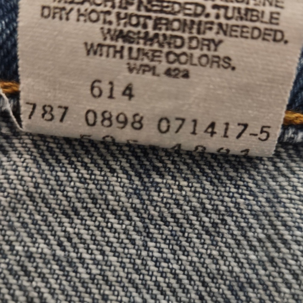 Vintage Levi 505 Regular Fit 90s Blue Denim Jeans Mens Size 34 x 32 1998 - Picture 13 of 14